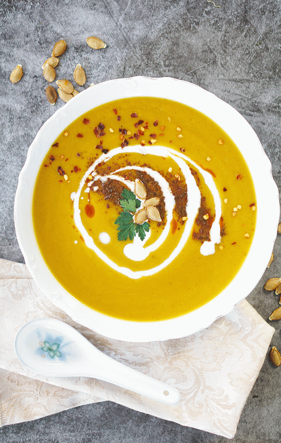 Butternut squash soup (vegan, oil-free)